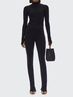 HELMUT LANG Seamed Skinny Legging Pants with Split Hem